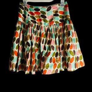 Zoe D. Swing Skirt  Silk Blend Vintage 60’s 70’s Geometric Colorful Design Sz 10